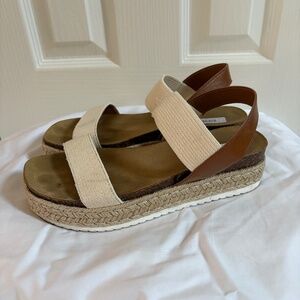 Steve Madden Espadrille Jaklin Stretch Strap Wrapped Platform Sandals